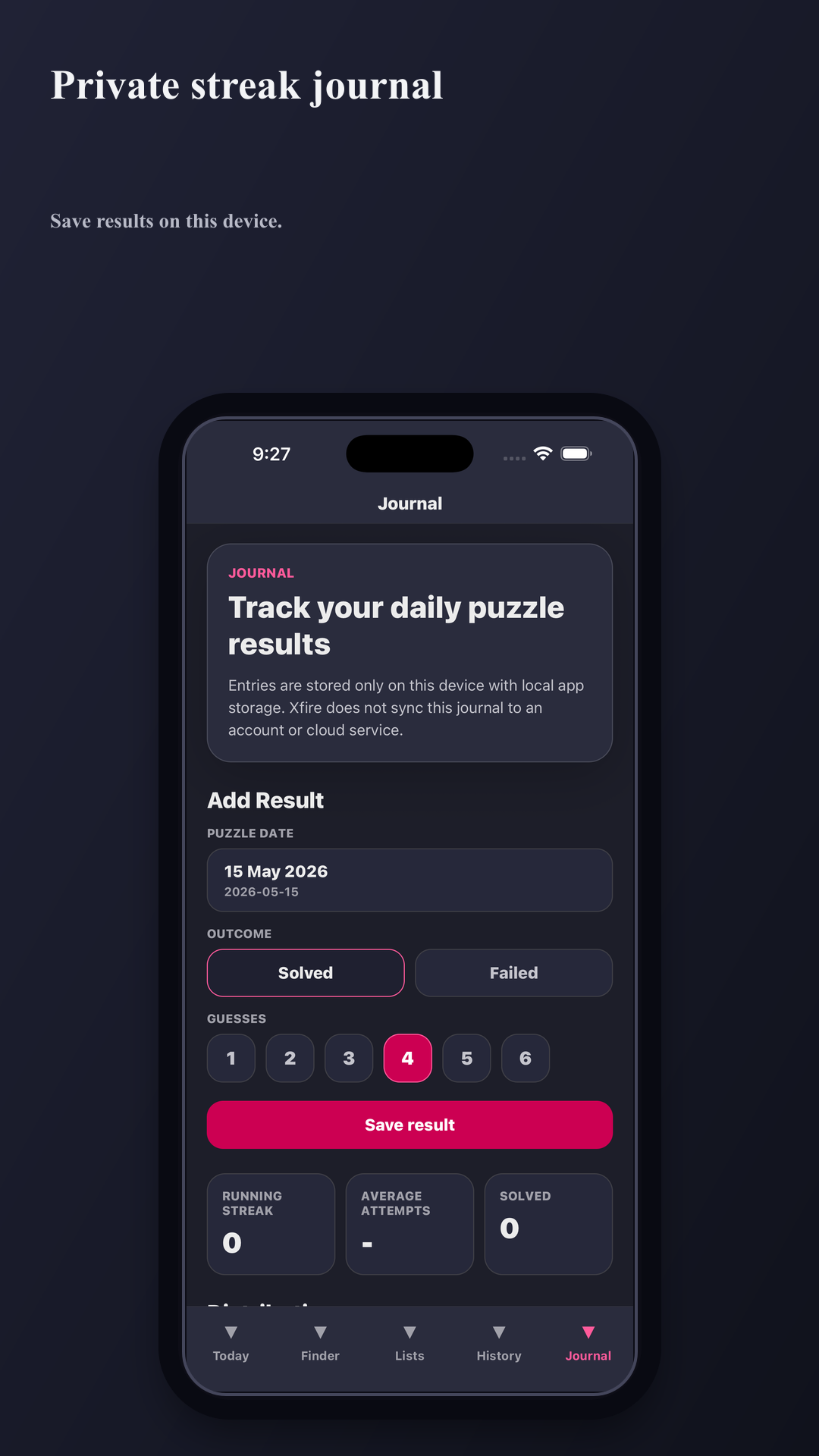 Xfire app private journal screen