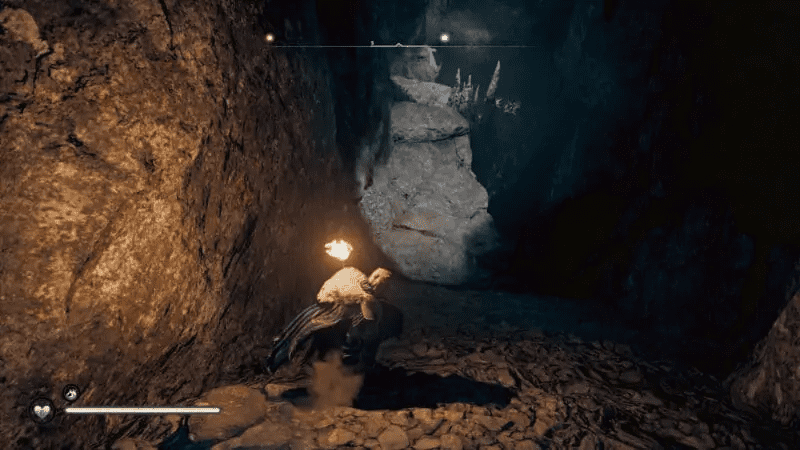 Sliding down the linear path deeper into the cave