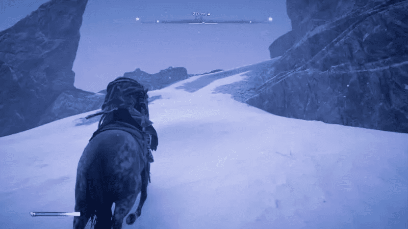 Climbing up the steep cliff