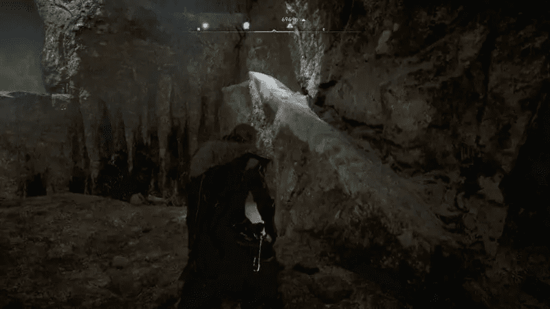 Ledge on the right side of the room