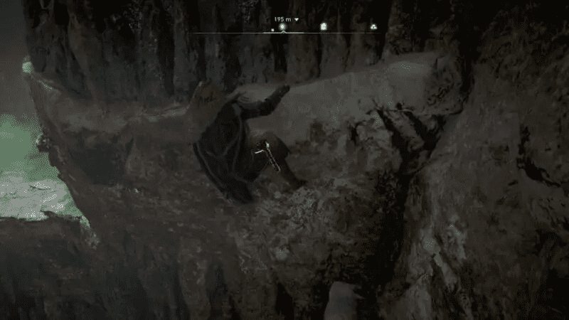 Using the ledge to get to the other side where the tablet is resting 