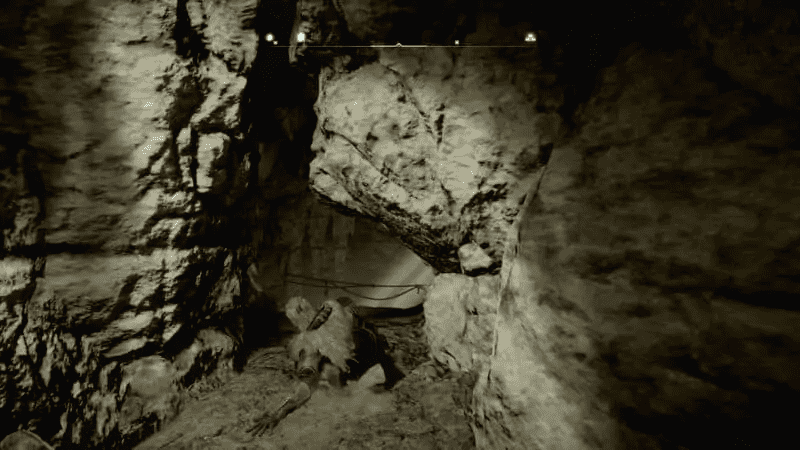 Sliding through the gap in the wall