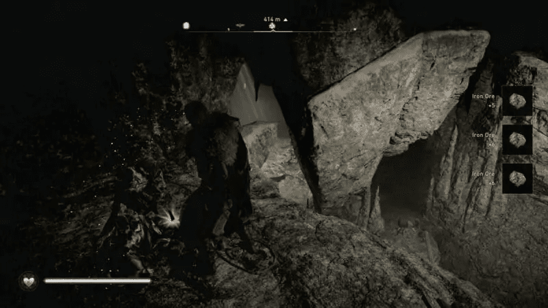 Ledges leading further into the cave