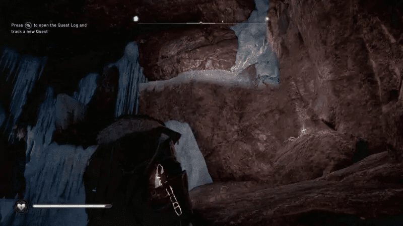 Climbable ridge on the wall to your right