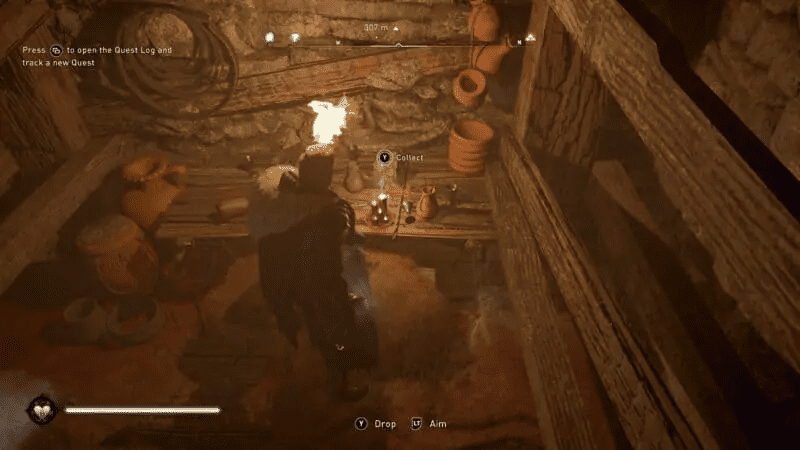 Collecting the Mysterious Hilt Tablet from table