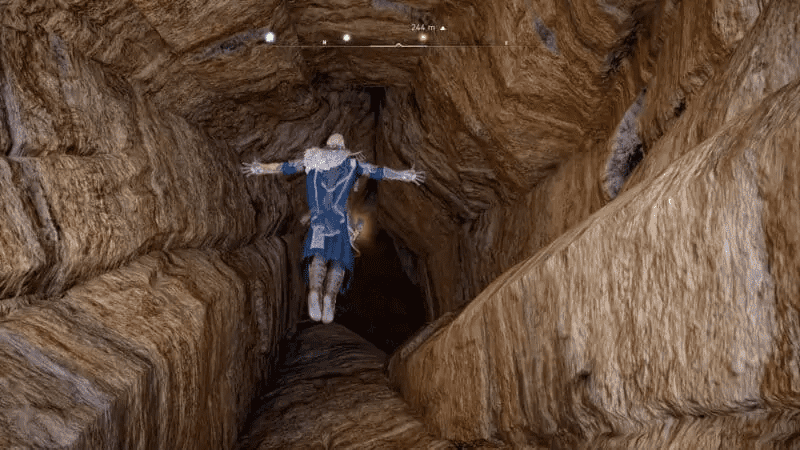Diving into the cave