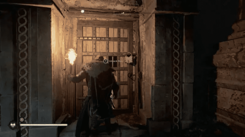 Unlocking the door using the key