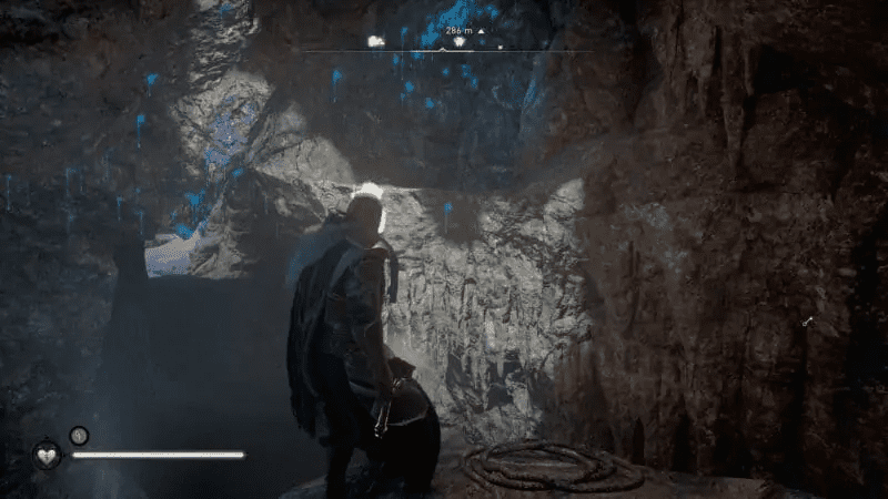 Ledge leading deeper into the cavern
