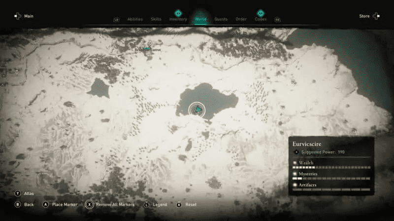 Location of the lake on the map (zoomed in)