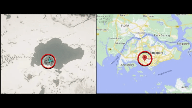 Comparing the Nodens' Arc Bow & Real Life Singapore Map