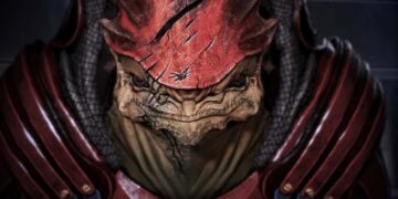Wrex has the look of someone who you definitely don't want to get on the wrong side on.