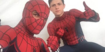 Tom Holland and his stunt double, Marvin Ross. (Image: Marvin Ross/ Other images: Marvel Studios/Sony Pictures)