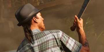 Yes, that is Danny Trejo holding a machete.