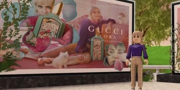 As brand ambassador of Gucci Beauty’s Flora Gorgeous Jasmine fragrance, Miley Cyrus will be an interactive avatar in Roblox Gucci Town. (Images: Gucci and Roblox)