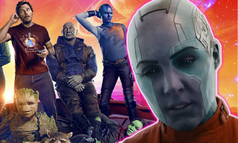 Karen-gillan-mocks-gotg-vol-3-poster-nebula-dad-bod-pose-FEATURED