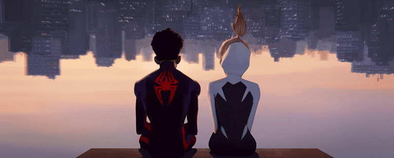 An image of Miles and Morales and Ghost-Spider.