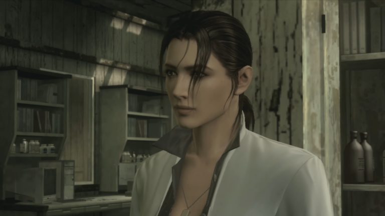 Naomi Hunter is the adoptive sister of Frank Jaegar, who's later became known as Grey Fox.