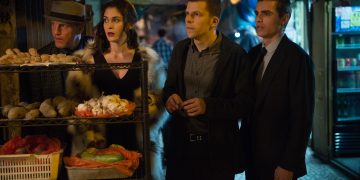 Now You See Me features an ensemble cast that includes Jesse Eisenberg, Mark Ruffalo, Woody Harrelson, Morgan Freeman, and Dave Franco.