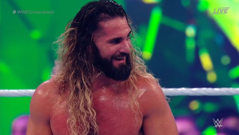 Seth Rollins couldn't help but laugh after the last-minute save by Sami Zayn. 