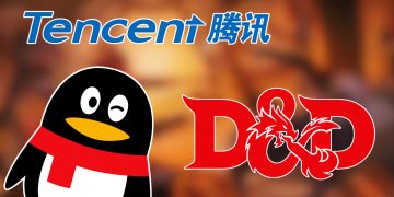 Rumors have surfaced that video game conglomerate Tencent is in talks with Hasbro to acquire the Dungeons & Dragons brand. (Images: Wizards of the Coast/Hasbro and Tencent)