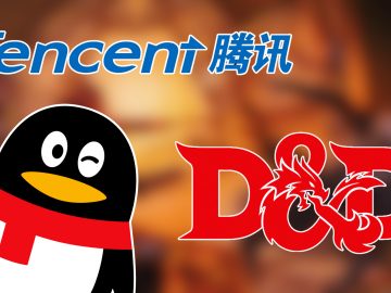 Rumors have surfaced that video game conglomerate Tencent is in talks with Hasbro to acquire the Dungeons & Dragons brand. (Images: Wizards of the Coast/Hasbro and Tencent)